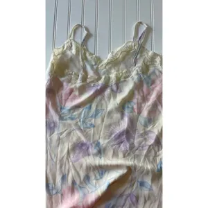 Vintage Valerie Stevens Sheer Pastel Floral Maxi Slip Dress Lace Trim Medium Y2K thumbnail 9