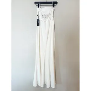 Lulus White Pearl Strapless Maxi Dress Mermaid Gown Bridal Event NWT Size M thumbnail 6