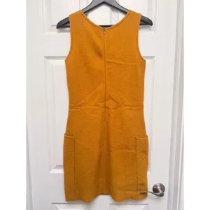 Sparrow Anthropologie Mustard Yellow Textured Knit Sleeveless Pocket Dress XS thumbnail 2
