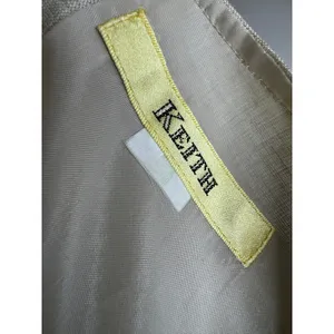Vintage‎ KEITH Beige Linen Blend Sleeveless Pleated Sheath Dress Button Back thumbnail 4