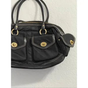 Coach Legacy Small Gallery Black Turnlock Satchel Bag Y2K Vintage # 4453 13x8 thumbnail 2