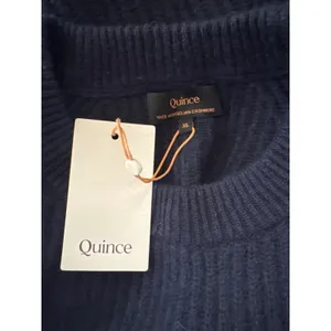 Quince Navy Blue 100% Cashmere Ribbed Crew Neck Sweater Womens Large NEW thumbnail 9