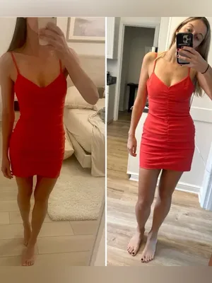 LIKELY Charla Ruched Bodycon Sleeveless Spaghetti Strap Mini Dress Red‎ Size 4 thumbnail 6