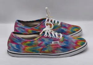 Y2K Vans Rainbow Tie-Dye Canvas Sneakers Women's 7 Skater Preppy Casual Shoes thumbnail 1