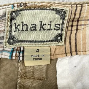 Khakis Tan Flat Front Mid Rise Chino Work School Basic Classic Plain Shorts 4 thumbnail 4