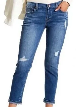 7 for all mankind Josefina skinny boyfriend Mid-Rise Distressed Jeans size 28 thumbnail 1