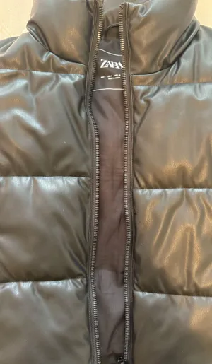 ZARA Leather Puffer Faux Vest thumbnail 2