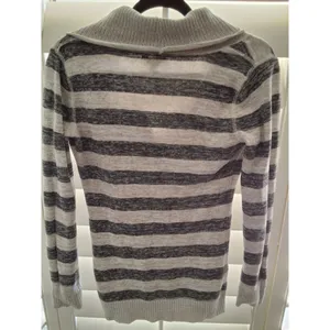 Women's Guess Striped Cowl Neck Sweater with Kangaroo Pocket Size M Gray, Black thumbnail 3