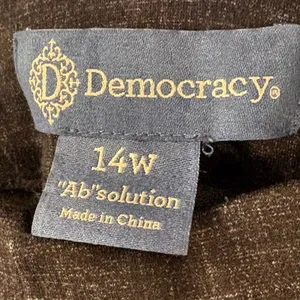 Democracy Dark Gray Plaid Wide Leg Dress Pants Sz 14W thumbnail 4