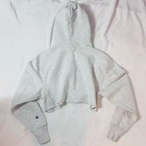 CHAMPION Reverse Weave Crop Hoodie In Gfs Silver Grey - XS thumbnail 3