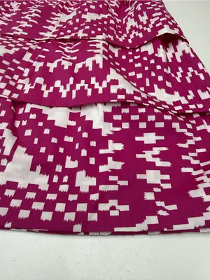 Banana Republic Strapless Fuchsia Patterned Tiered Dress size 4 thumbnail 6
