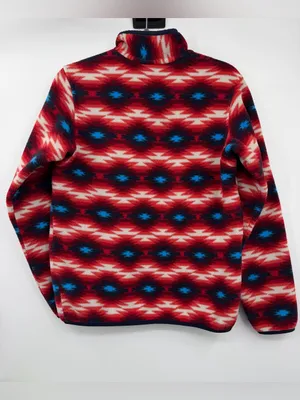 Patagonia Synchilla Snap-T Fleece Women M Wild Desert Red Aztec FA15 thumbnail 3
