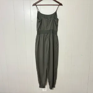 By Anthropologie Nisa Olive Green Cami Jumpsuit Small Lyocell Tapered Romper thumbnail 7