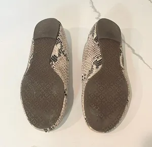Tory Burch Snakeskin Ballet Flats - Cream and Black thumbnail 4