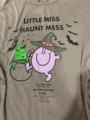 The Laundry Room Little Miss Haunt Mess Gray Halloween Tee thumbnail 2