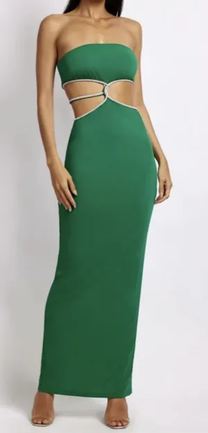 Meshki Strapless Green Dress thumbnail 1