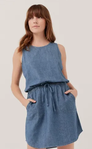 Pact Women's Denim Chambray Tank Dress small thumbnail 1