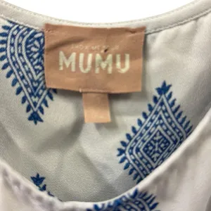 Show Me Your Mumu White Blue Spaghetti Strap Lightweight Pocket Dress Medium thumbnail 8