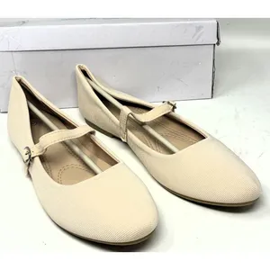 NWT ~ Women's Beige Mary Jane Round Toe Ballet Flats Dressy Fabric Shoes Size 10 thumbnail 7