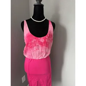 Alice + Olivia Silk Bodice Bodycon Dress Hot Pink Fuchsia Open Back XS thumbnail 3