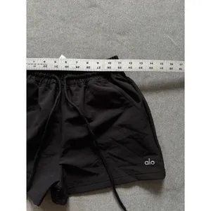 ALO Yoga Women's Alumni Black Nylon Pull-On Activewear Drawstring Shorts Sz S thumbnail 6