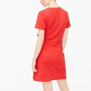 J Crew Factory red textured knit wrap dress sz S thumbnail 4