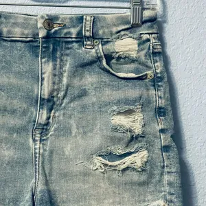 Size 4 American Eagle Curvy High Rise Denim Shorts Women's Distressed Stretch Ac thumbnail 4