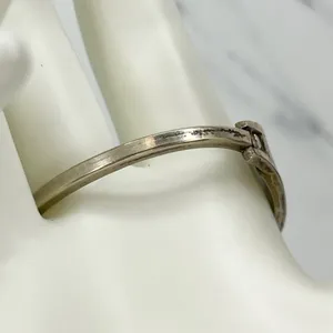 Vintage Silver Tone Abalone Shell Flower Inlay Bangle Child's Bracelet thumbnail 6