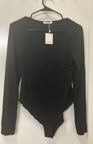 Black Long Sleeve Bodysuit thumbnail 1