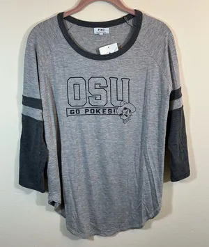 Piko Women’s Gray Oklahoma OSU Pokes Bamboo Top Medium NWT‎ thumbnail 1