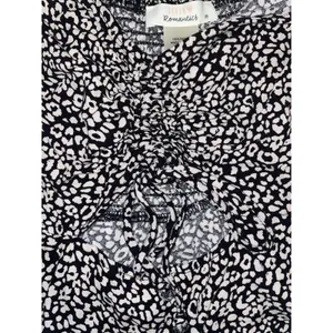 Urban Romantics Y2k Black White Leopard Print Ruched Keyhole Crop Top Medium thumbnail 5