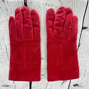 Isotoner Aris 115 Gloves Women's Size M Red Suede Leather thumbnail 1