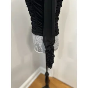 Jolie and Joy Women Sz:L Cropped Ruched Black Bodice Stretch Sheer Mesh Sleeves thumbnail 13