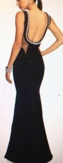 Windsor Backless Long Black Dress thumbnail 2
