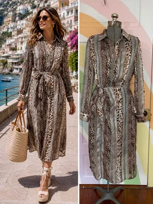 Sam Edelman Mixed Animal Print Satin Shirt Dress Semi Sheer Sz 8 💚🎀 thumbnail 2
