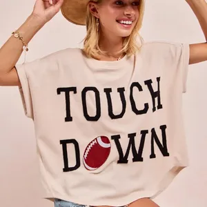 BiBi‎ Game Day Touchdown Letter Patches Waffle Short Top thumbnail 3