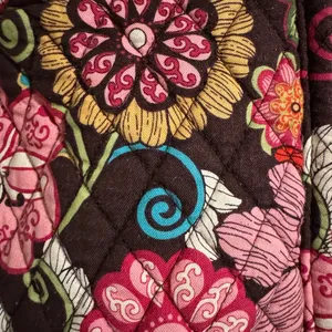 Vera Bradley Pink and Black Floral Tote thumbnail 6