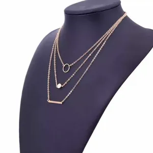 3 Piece Gold Layered Medallion, Long Bar, Hoop Choker Necklace - Geometric thumbnail 5