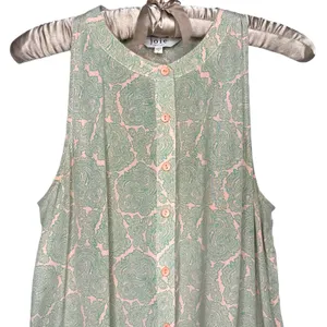 JOIE 100% Silk M Ruffle-Hem Shift Dress Paisley Button Front High Neck Sundress thumbnail 7