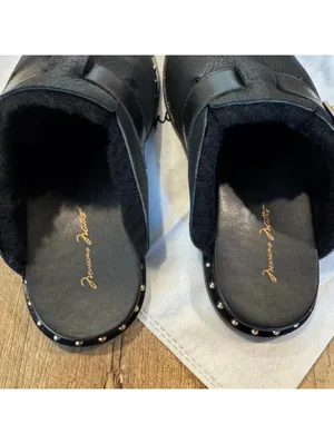 New Massimo Matteo Alejandra Black Fuzzy Slip On Mule Womens 6 thumbnail 4
