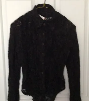 Gorgeous black lace blouse. Small. BNWT. thumbnail 1
