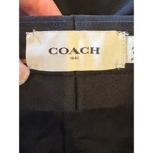 Coach Pants Women 30 Black Wool Flat Front Unfinished Hem Trousers Corpcore‎ thumbnail 8