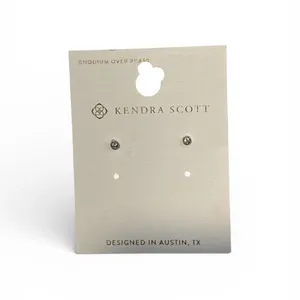 Kendra Scott Iris Rhodium over brass Silver Stud Earrings New thumbnail 2