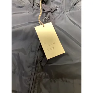 A New Day Womens Navy Blue Hooded Windbreaker Jacket Size M Adjustable Waist thumbnail 2