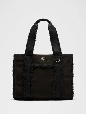 Lululemon Boxy Tote Bag 10L Faux Shearling Trims black sold out online NWT thumbnail 2
