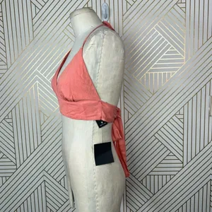 Lulus Coral‎ Tie Bralette Halter Top Size Medium thumbnail 6