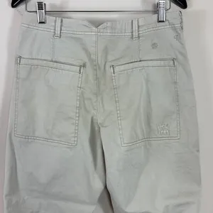 Pilcro Hyphen Patchwork Distressed Barrel‎ Chino Pants in Muted Khaki Sz 28 Tall thumbnail 7
