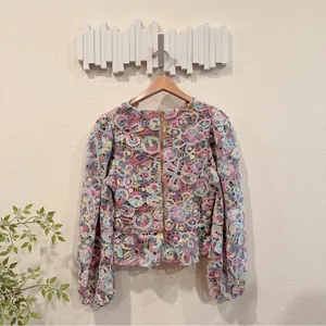 Elliatt Rue Crochet V Neck Long Sleeve Blouse Top Size Small NWT thumbnail 5