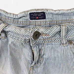Y2K 2000s U.S. Polo Assn.‎ white & blue striped shorts thumbnail 2