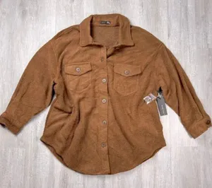 Black Tape NWT!  Sz 1X Thick Flannel Oversized Button Down Shirt / Jacket thumbnail 1